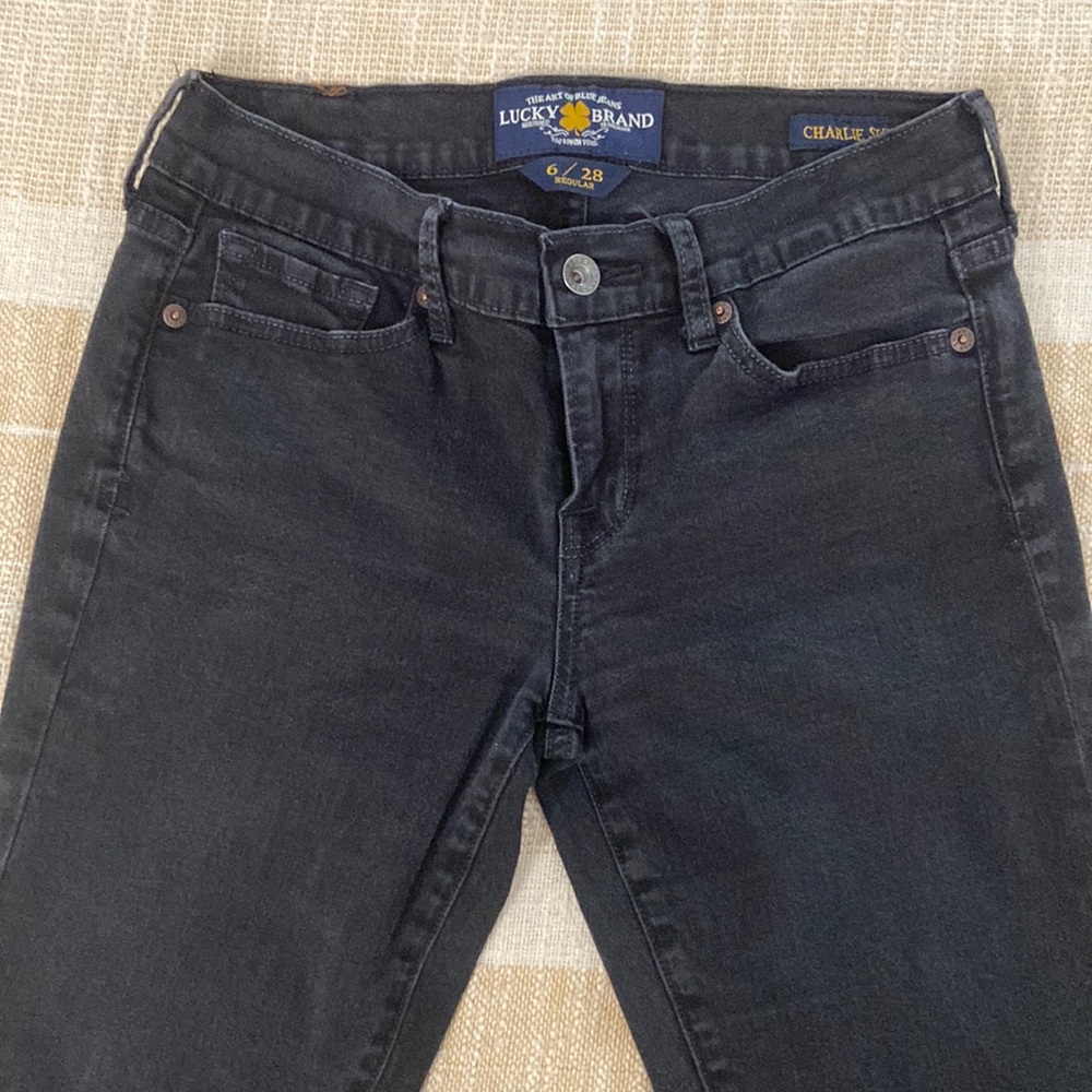 Black jeans, Lucky Brand, Charlie Skinny, Size 6/28 Regular